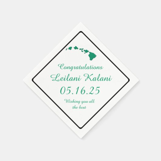 Papierservietten auf den grünen Hawaiianischen Abs (Ecke)