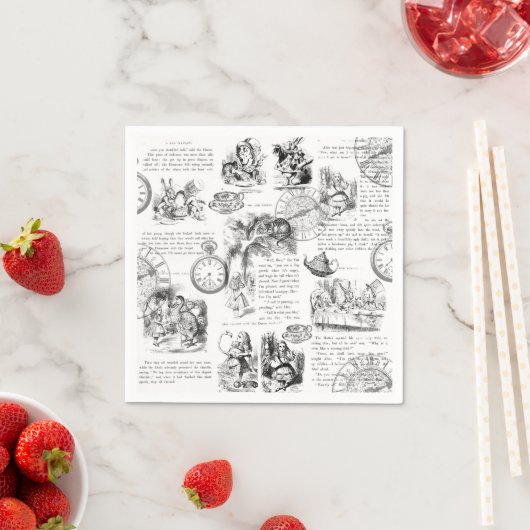 Papierservietten aus Alice im Wunderland (Beispiel)