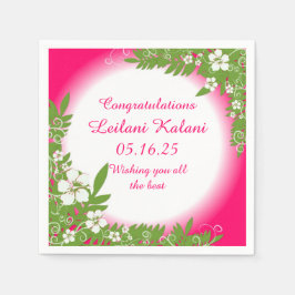 Papierservietten aus hawaiianischem Rosa Hibiskus