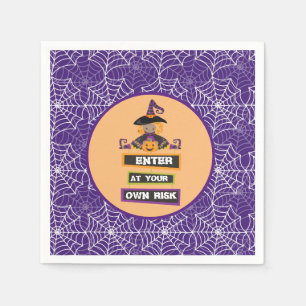 Papierservietten aus lila Halloween-Party, Serviet