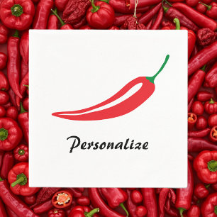 Papierservietten aus personalisiertem rotem Chili