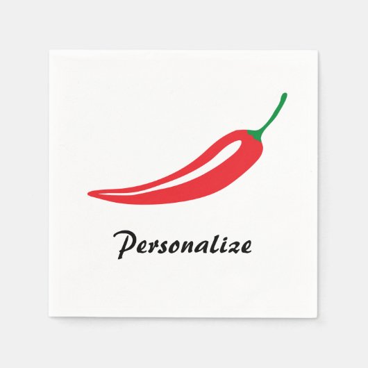 Papierservietten aus personalisiertem rotem Chili (Vorderseite)