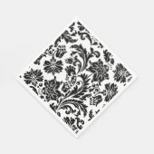 Papierservietten aus schwarzem und weißem Damast (Ecke)