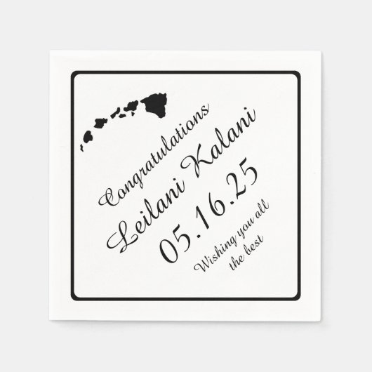 Papierservietten aus schwarzhawaiianischen Abschlü (Vorderseite)