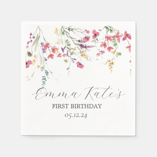 Papierservietten aus Wildblume, moderne Servietten (Vorderseite)