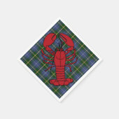 Papierservietten blau Nova Scotia Tartan Hummer (Ecke)