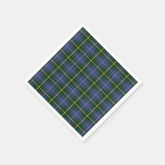 Papierservietten blau Nova Scotia Tartan kariert (Ecke)