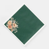 Papierservietten, elegante grüne Blumen Serviette (Ecke)