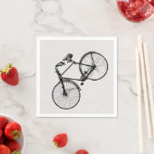 Papierservietten Fahrrad weiß schwarz (Beispiel)
