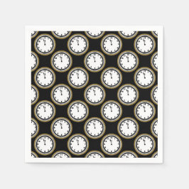 Papierservietten für die Silvester-Uhr-Party