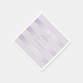 Papierservietten | Lilac Shimmer Stripes Monogramm (Ecke)