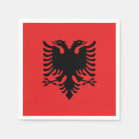 Papierservietten mit albanischer Flagge