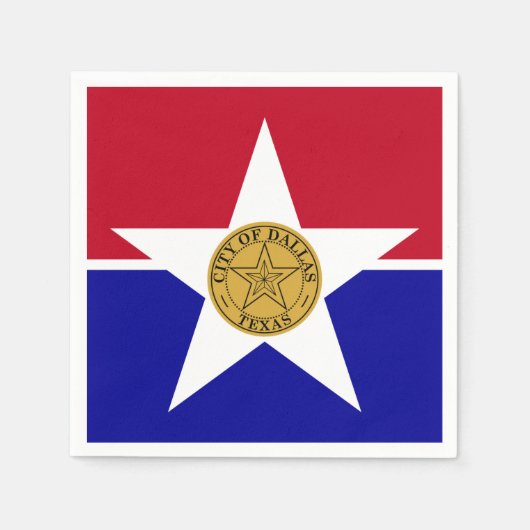 Papierservietten mit der Flagge von Dallas (Vorderseite)