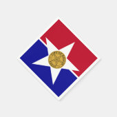 Papierservietten mit der Flagge von Dallas (Ecke)