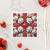 Papierservietten mit englischer Rose Design (Beispiel)