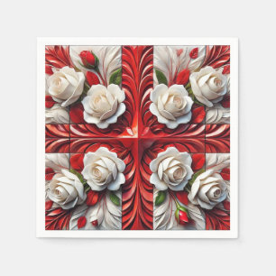 Papierservietten mit englischer Rose Design