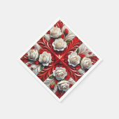 Papierservietten mit englischer Rose Design (Ecke)