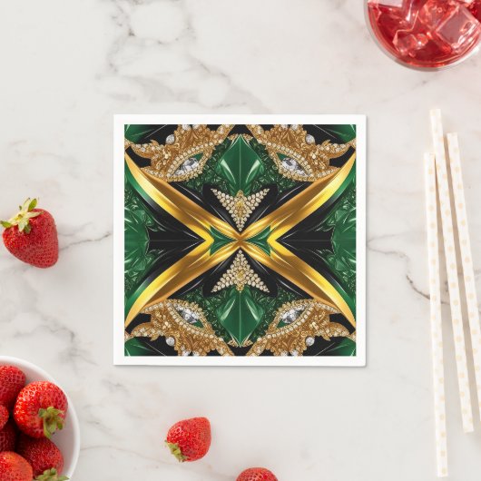 Papierservietten mit jamaikanischem Farbdesign (Beispiel)