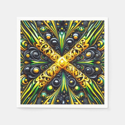 Papierservietten mit jamaikanischem Farbdesign (Vorderseite)