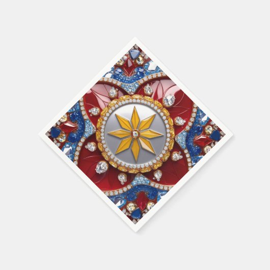 Papierservietten mit kolumbianischer Farbgestaltun (Ecke)