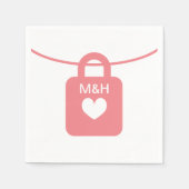 Papierservietten mit mit Monogramm Liebe (Vorderseite)