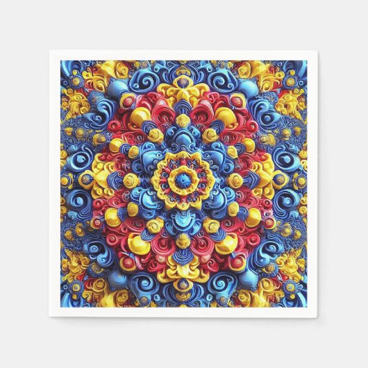 Papierservietten mit rumänischem Farbdesign (Vorderseite)