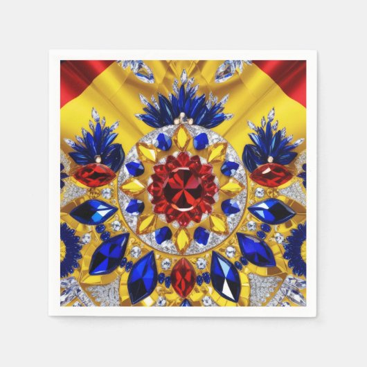 Papierservietten mit rumänischem Farbdesign (Vorderseite)