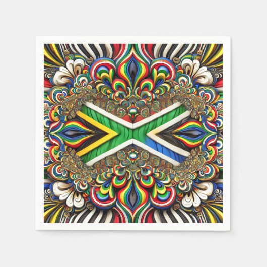 Papierservietten mit südafrikanischem Farbdesign (Vorderseite)