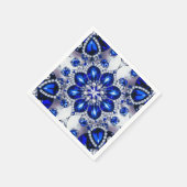 Papierservietten mit weißem Bule-Design (Ecke)