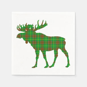 Papierservietten Neufundland Tartan karierter Elch