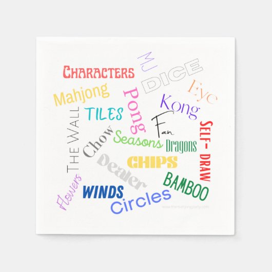Papierservietten zum Thema Mahjong (Vorderseite)