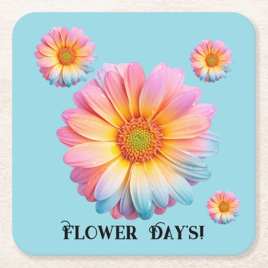Papiersets (Flower Day's) Rechteckiger Pappuntersetzer (Vorderseite)