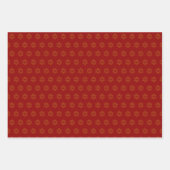 PAPIERSHEETS für tiefrote und goldene Schneeflocke Geschenkpapier Set (Vorderseite 2)