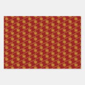 PAPIERSHEETS für tiefrote und goldene Schneeflocke Geschenkpapier Set (Vorderseite)