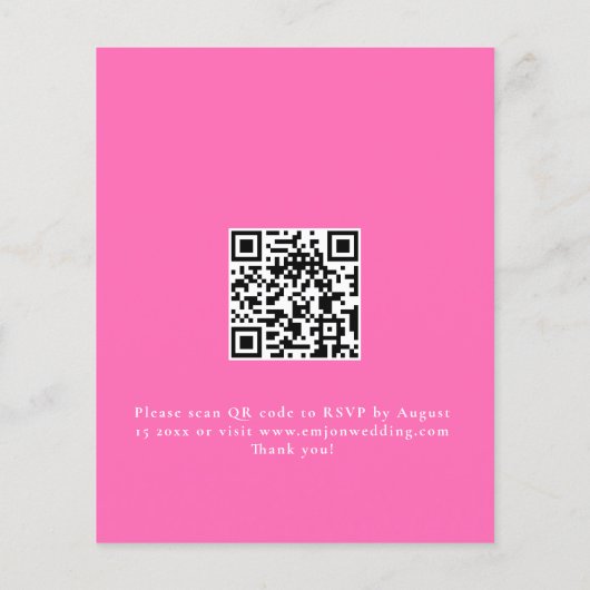 PAPIERSkript wir tun Hot Pink Hochzeit Einladung Flyer (Hinten)