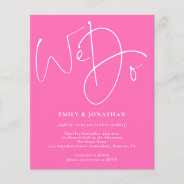 PAPIERSkript wir tun Hot Pink Hochzeit Einladung Flyer