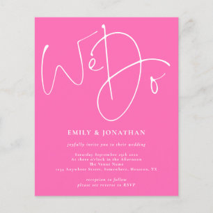 PAPIERSkript wir tun Hot Pink Hochzeit Einladung Flyer