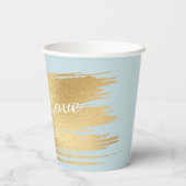 Papiersorten "Classic Gold/Blue" 8 oz. Pappbecher (Rückseite)