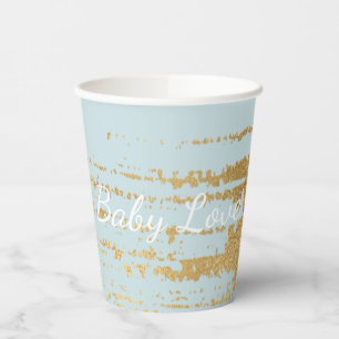 Papiersorten "Classic Light Gold/Blue" 8 oz. Pappbecher