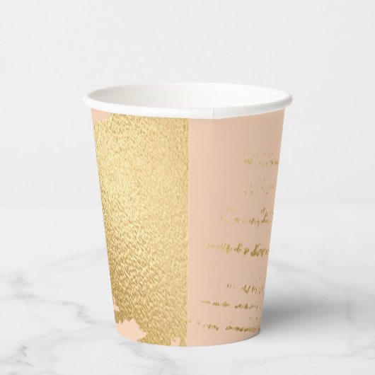 Papiersorten "Classic Light Gold/Pink" 8 oz. Pappbecher (Rechts)