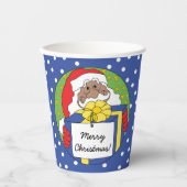 Papiersorten "Der Weihnachtsmann präsentiert" 8 oz Pappbecher (Vorderseite)