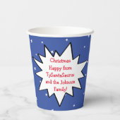 Papiersorten "TySantaSaurus Rex" 8 oz. Pappbecher (Rückseite)