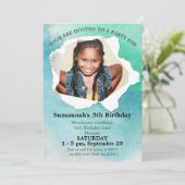 Papierstapel Form Foto Pastellfarbenvorlage Einladung (Stehend Vorderseite)