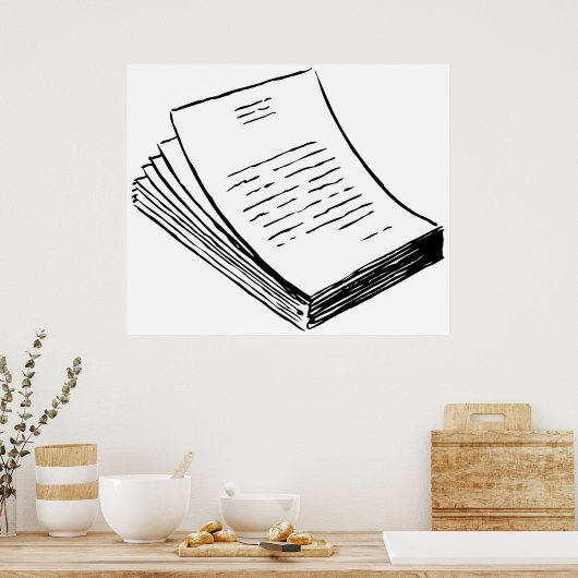 Papierstapel Poster (Küche)