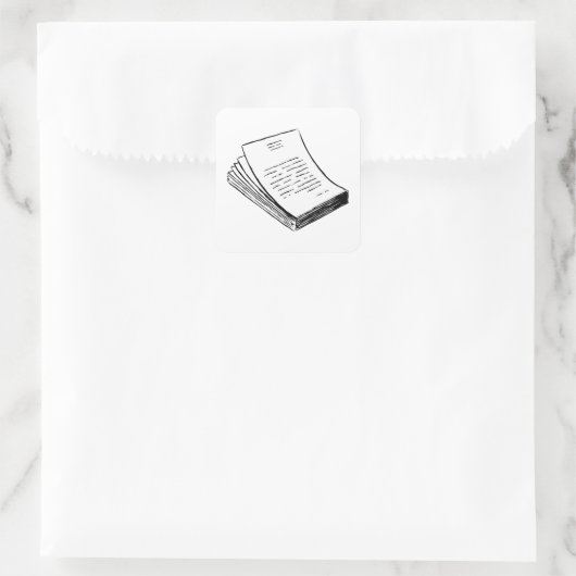 Papierstapel Quadratischer Aufkleber (Tasche)