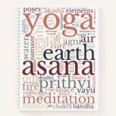 PAPIERSTIL AUSWÄHLEN | Yoga Word Art Spiral Notebo Notizblock (Vorderseite)