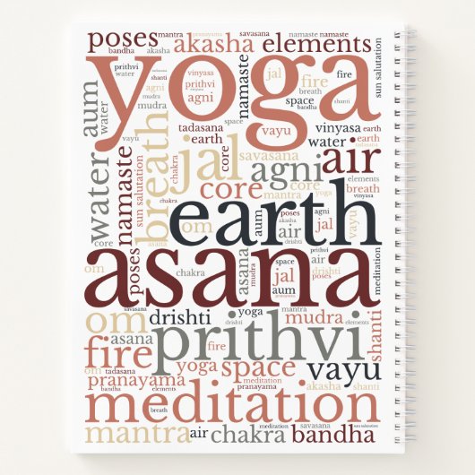 PAPIERSTIL AUSWÄHLEN | Yoga Word Art Spiral Notebo Notizblock (Rückseite)