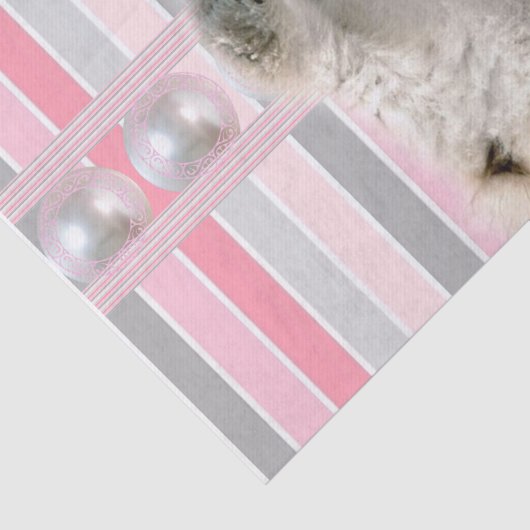 Papierstrebe Polar Bär rosa Streifen Seidenpapier (Ausschnitt)