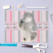 Papierstrebe Polar Bär rosa Streifen Seidenpapier (Handwerk)
