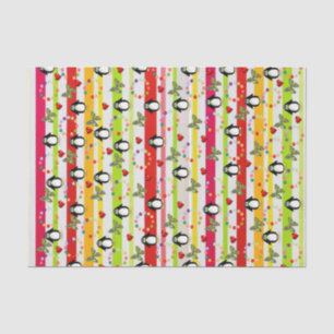 Papierstreifen Pinguin-rote Herzen Seidenpapier